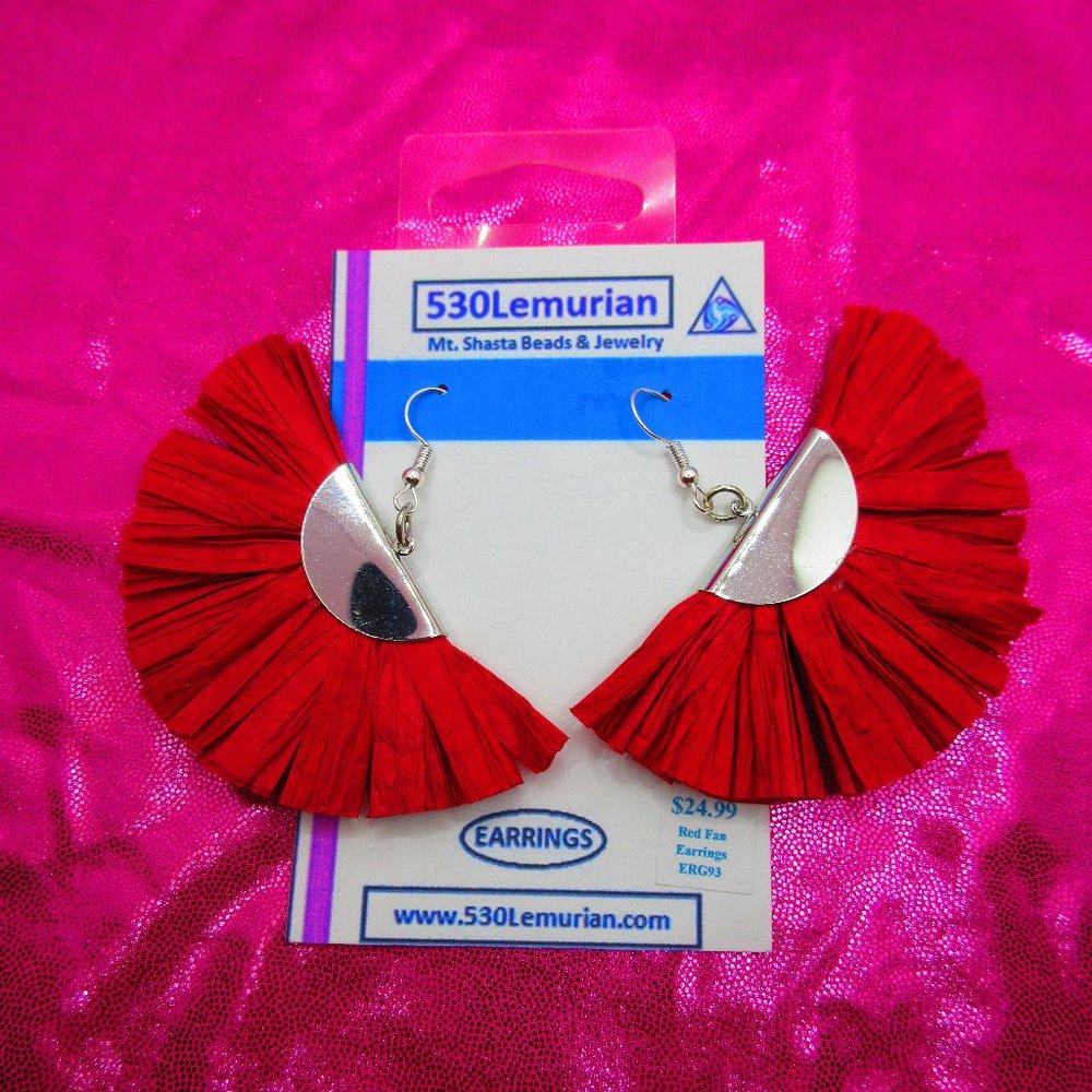 Red Paper Fan Earrings
